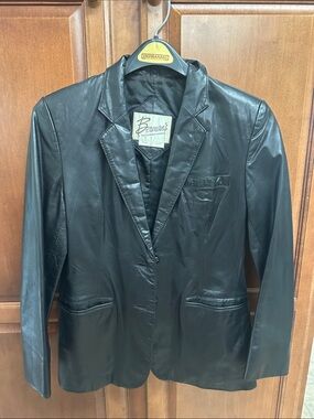 Berman’s Black Leather Blazer Jacket for Women
